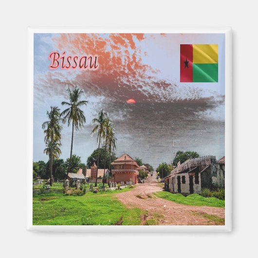 zGW006 BISSAU，ギニアビサウ，アフリカ，冷蔵庫 マグネット (正面)