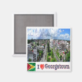 zGY005 GEORGETOWN I Love,ガイアナ,冷蔵庫 マグネット (正面/裏面)