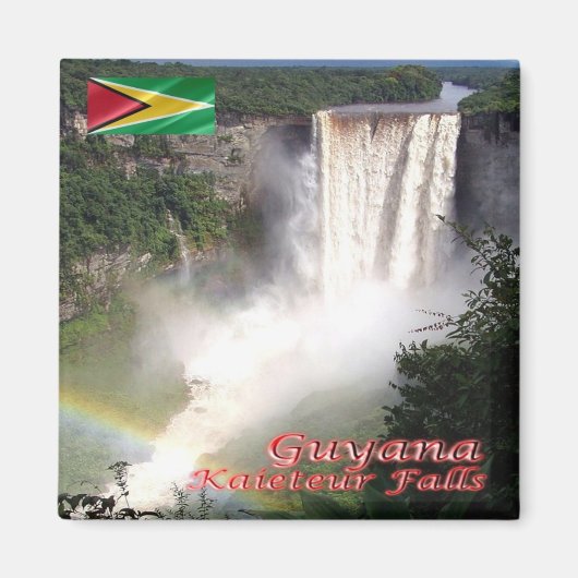 zGY007 GUYANA, Kaiteur滝，アメリカ，冷蔵庫 マグネット (正面)
