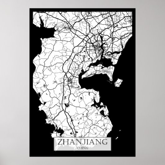 Zhanjiang China City Map ポスター (正面)