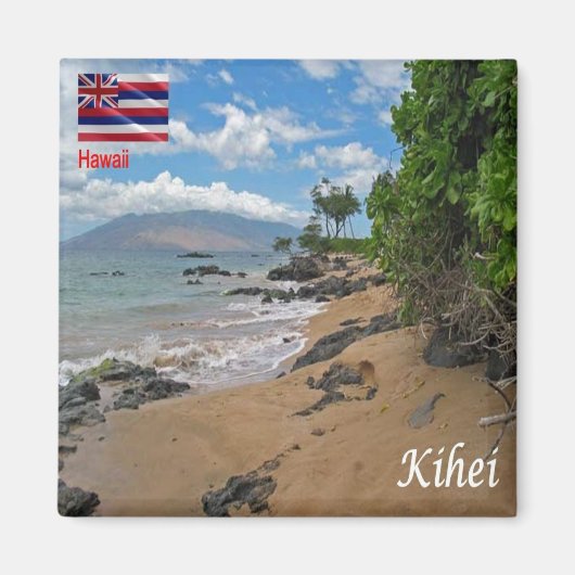 ZHI005 KIHEI,ハワイ,パノラマ,オセアニア,冷蔵庫 マグネット (正面)