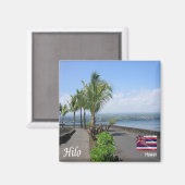 zHI012 HILO,ハワイ,パノラマ,オセアニア,冷蔵庫 マグネット (正面/裏面)