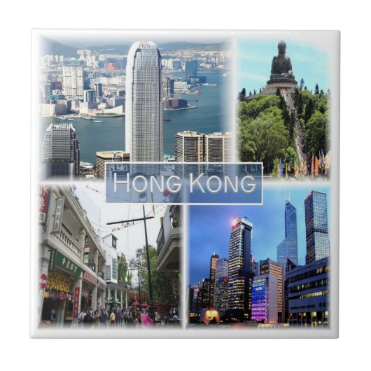 zHK011 HONG KONG，土産， タイル (正面)