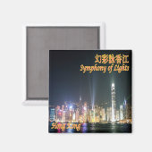 zHK023 HONG KONG, Symphony of Lights,冷蔵庫 マグネット (正面/裏面)