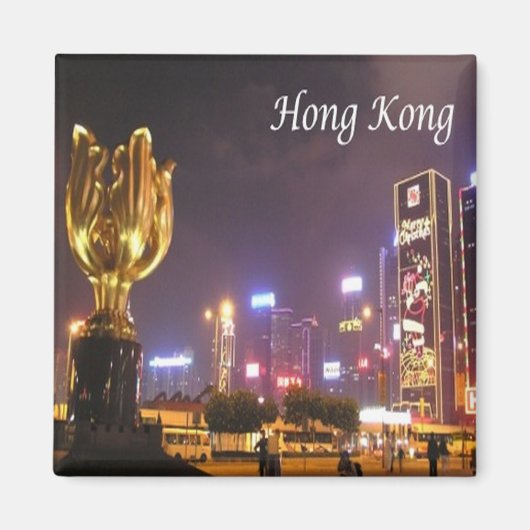 zHK027 HONG KONG panorama by night,アジア,冷蔵庫 マグネット (正面)