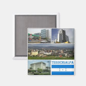 zHN010 TEGUIGALPA，モザイク，ホンジュラス，冷蔵庫 マグネット (正面/裏面)