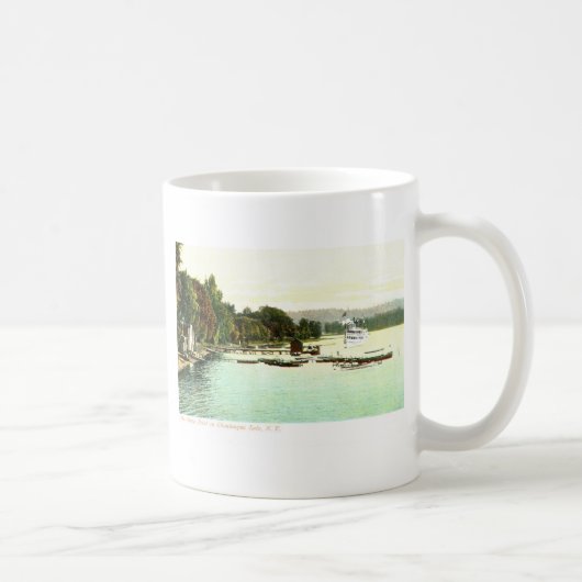 ZHR0031 1905年ヴィンテージのBemusポイント、Chautaqua湖の、 コーヒーマグカップ (右)