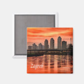 zHR004 ZAGREB、クロアチア、ヨーロッパ、冷蔵庫 マグネット (正面/裏面)