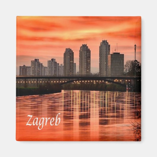 zHR004 ZAGREB、クロアチア、ヨーロッパ、冷蔵庫 マグネット (正面)