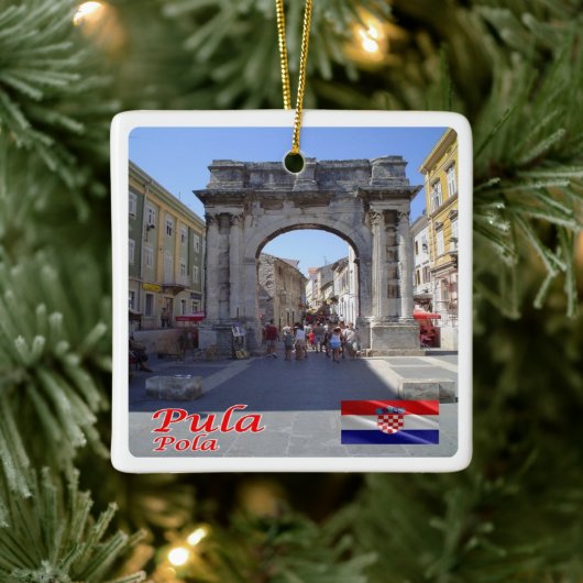zHR008 PULA、クロアチア、 セラミックオーナメント (ツリー)