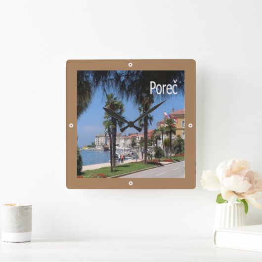 zHR009 POREC、クロアチア， スクエア壁時計 (ホーム)