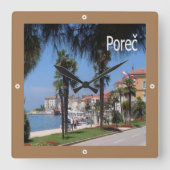 zHR009 POREC、クロアチア， スクエア壁時計 (正面)