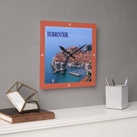 zHR017 DUBROVNIK、クロアチア， スクエア壁時計 (オフィス)