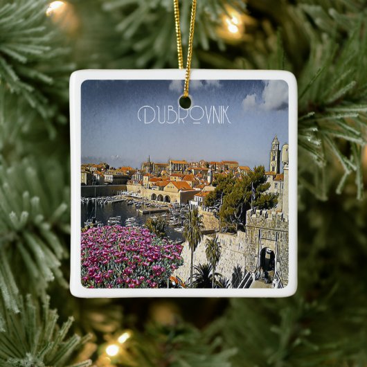 zHR019 DUBROVNIK、クロアチア, セラミックオーナメント (ツリー)