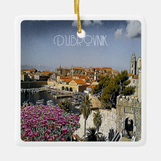 zHR019 DUBROVNIK、クロアチア, セラミックオーナメント (正面)