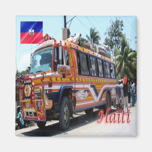 zHT005 HAITI,タップタップ公共交通機関,冷蔵庫 マグネット (正面)