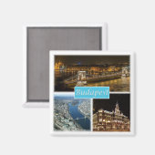 zHU003 BUDAPESTハンガリー，冷蔵庫 マグネット (正面/裏面)