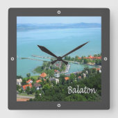 zHU009 BALATON,ハンガリー,ヨーロッパ, スクエア壁時計 (正面)