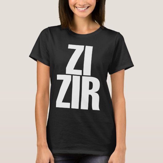 Zi Zir Big Obvious Nonbinary Pronouns Tシャツ (正面)