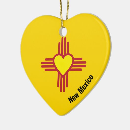 Ziaハート名前を追加ニューメキシコクリスマスツリーギフト セラミックオーナメント (左)