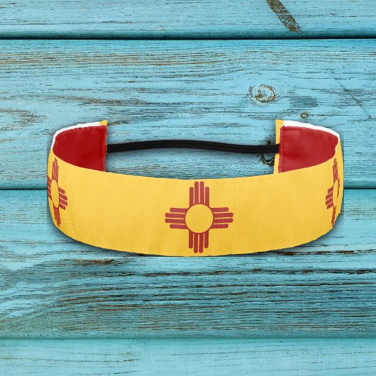 Zia記号付きニューメキシコ国旗 アスレチックヘッドバンド