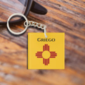 Zia記号付きニューメキシコ国旗 キーホルダー