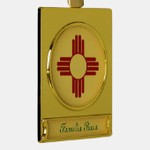 Zia記号付きニューメキシコ国旗 ゴールドプレートバナーオーナメント (右)