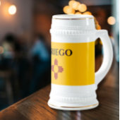 Zia記号付きニューメキシコ国旗 ビールジョッキ