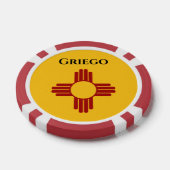Zia記号付きニューメキシコ国旗 ポーカーチップ (シングル)