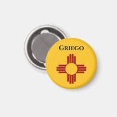 Zia記号付きニューメキシコ国旗 マグネット (正面/裏面)