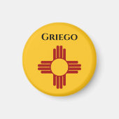 Zia記号付きニューメキシコ国旗 マグネット (正面)