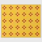 Zia記号付きニューメキシコ国旗 ラッピングペーパー (フラット)