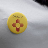 Zia記号付きニューメキシコ国旗 缶バッジ