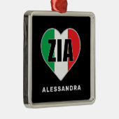 Zia 'フラパーソナライズされたグハートオーナメント メタルオーナメント (右)
