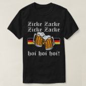 Zicke Zacke Hoi – ドイツおもしろい国旗のオクトーバーフェストG Tシャツ (デザイン正面)