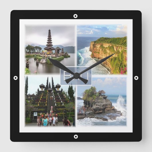 zID006 BALI,インドネシア,アジア, スクエア壁時計 (正面)