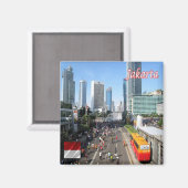 zID014 JAKARTA車フリー日，インドネシア，冷蔵庫 マグネット (正面/裏面)