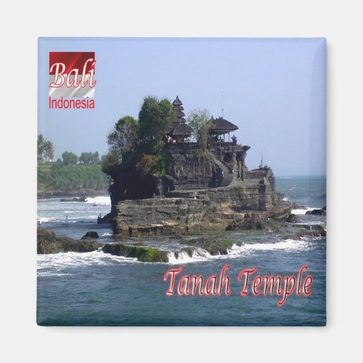 zID021 TANAH TEMPLE Bali，インドネシア，アジア，冷蔵庫 マグネット (正面)