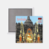 zID023 Vesak day BOROBUDUR，インドネシアアジア，冷蔵庫 マグネット (正面/裏面)
