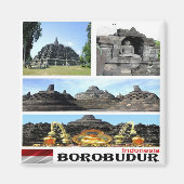 zID026 BOROBUDUR,インドネシア,アジア,冷蔵庫 マグネット (正面)