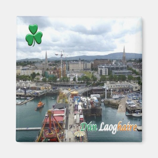 zIE006 DUN LAOGHAIREアイルランド、冷蔵庫 マグネット (正面)