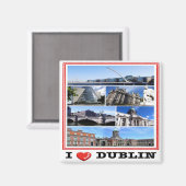 zIE009 DUBLIN I Love, Mosaic Ireland,冷蔵庫 マグネット (正面/裏面)