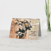 Ziegen die meckern mit Text in Brauntönen   カード (正面)