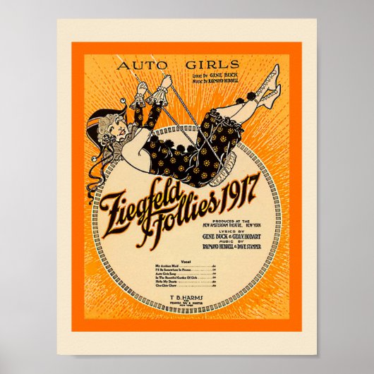 Ziegfeld Follies 1917  Sheet Music Cover Copy ポスター (正面)