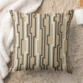 Zig Zag Beige Tan Throw Pillow クッション (ブランケット)