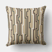 Zig Zag Beige Tan Throw Pillow クッション (裏面)