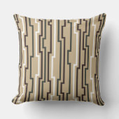 Zig Zag Beige Tan Throw Pillow クッション (正面)