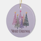 Zig Zag Christmas Tree Faux Glitter Xmas Winter セラミックオーナメント (左)