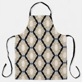 Zig zag geometric black and off-white  エプロン (正面)