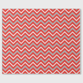 Zig Zag Lines Red White Gray Creative Stripes ラッピングペーパー (フラット)